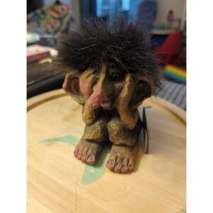 1999 ORIGINAL NYFORM 4" PEEK-A-BOO TROLL FIGURINE WITH TAG / BOOKLET